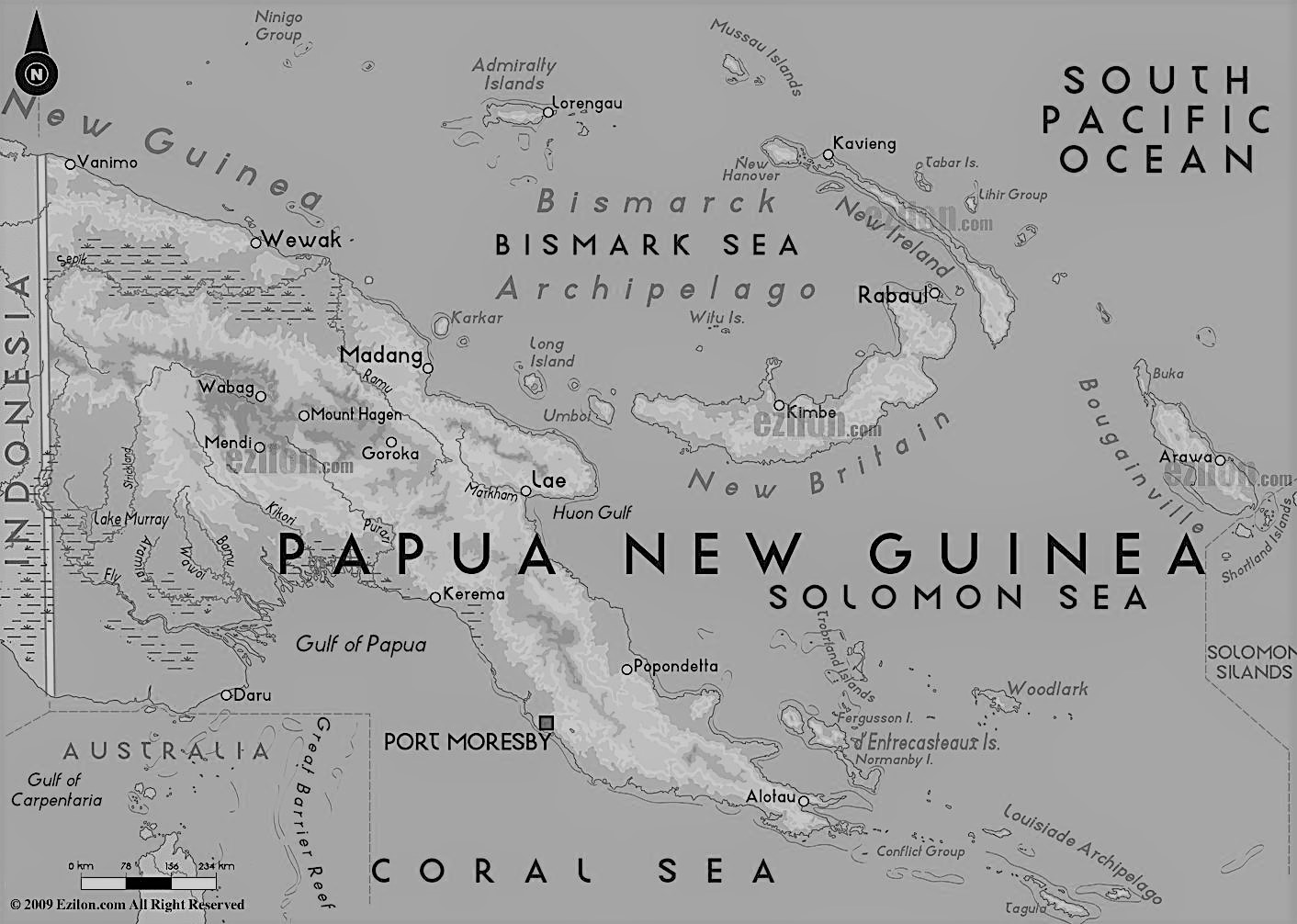 Mapa papua new guinea